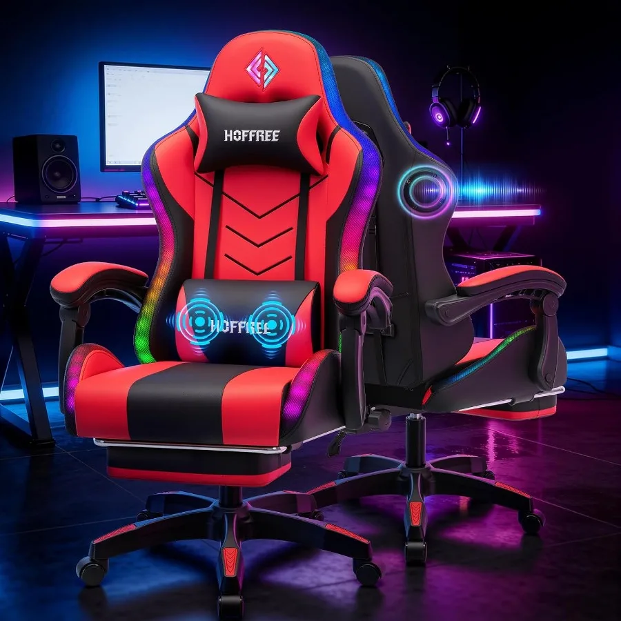 Speakers - Cadeira de jogos RGB com altifalantes